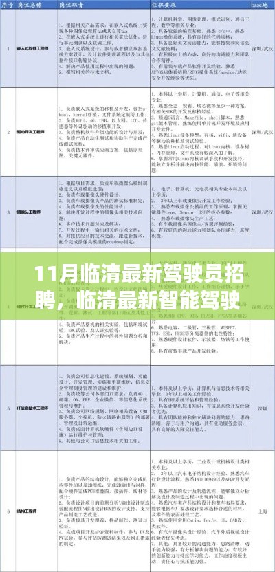 临清最新智能驾驶员招聘,引领未来出行新纪元,打造优质驾驶团队