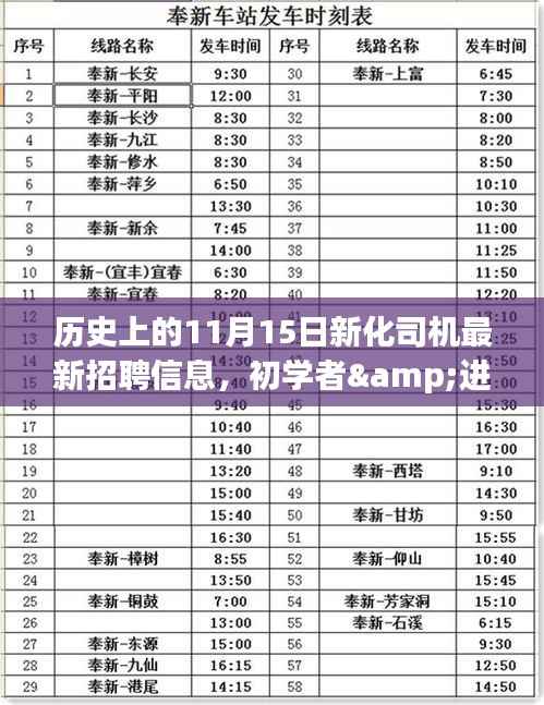 历史上的11月15日新化司机招聘信息全解析,适合初学者与进阶用户指南