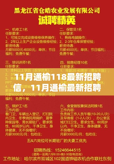 11月通榆最新招聘讯息概览,118最新招聘信息