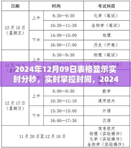 实时掌控时间,2024年12月09日表格显示实时分秒产品评测与详细介绍