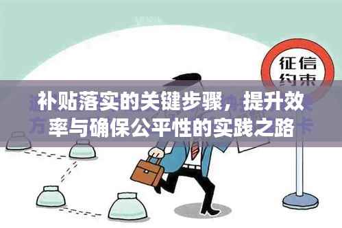 补贴落实的关键步骤，提升效率与确保公平性的实践之路