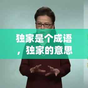 独家是个成语，独家的意思 