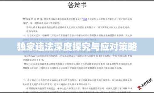 独家违法深度探究与应对策略