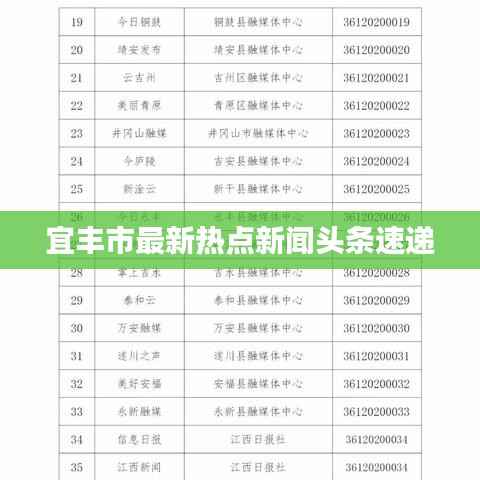 宜丰市最新热点新闻头条速递