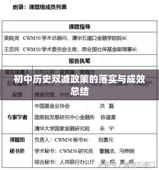 初中历史双减政策的落实与成效总结